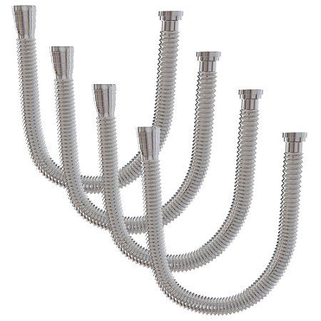 Kit 4 Sifão Click Longo Universal Flexível Cromado Estrela