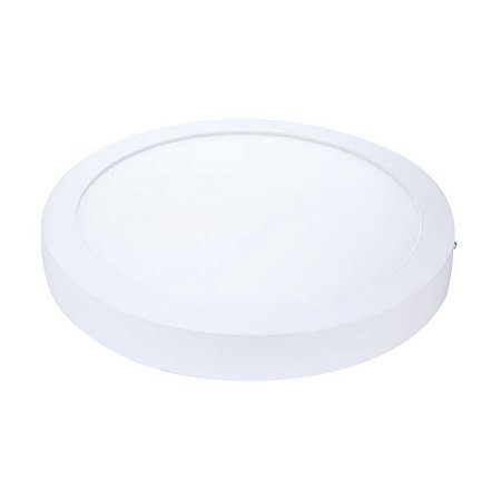 Painel Plafon LED Sobrepor Redondo Amarela 3000K 12W 17cm