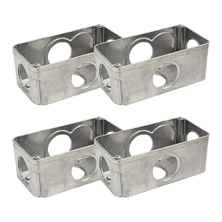 Kit 4 Condulete Multiplo Dailet Tipo X S/ Tampa 1'' Alumínio