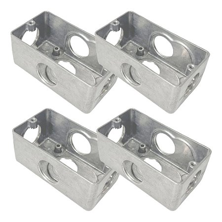 Kit 4 Condulete Multiplo Dailet X S/ Tampa 3/4'' Alumínio