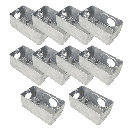 Kit 10 Condulete Multiplo Dailet LR S/ Tampa 3/4'' Alumínio