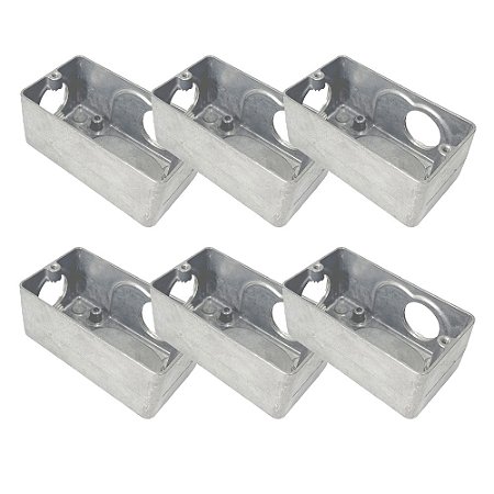 Kit 6 Condulete Multiplo Dailet LR S/ Tampa 3/4'' Alumínio