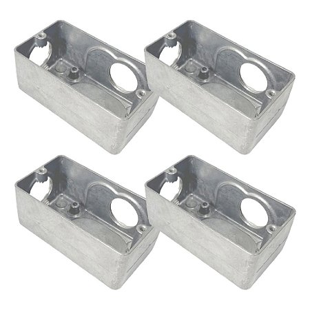 Kit 4 Condulete Multiplo Dailet LR S/ Tampa 3/4'' Alumínio