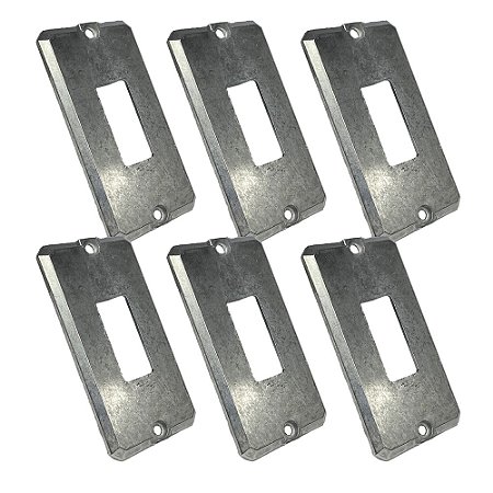 Kit 6 Tampa Espelho Condulete 1 Posto 1 Tomada 3/4' Alumínio