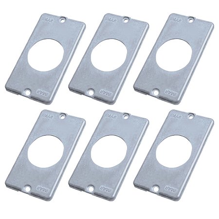 Kit 6 Tampa Condulete 1 Posto Tomada Redonda 3/4' Alumínio