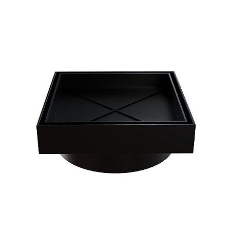 Ralo Smart Invisível Oculto Preto 15x15cm Quadrado Estrela