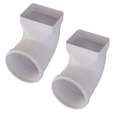 Kit 2 Joelho Cotovelo 90º P/ Calha Pluvial Quadrado 75mm