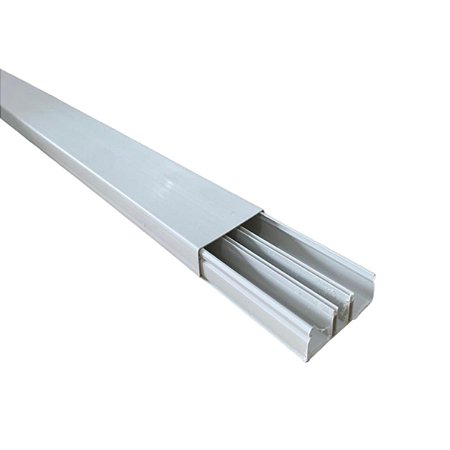 Canaleta 3 Divisórias 50x20 Cabos Fios Dupla Face Branco 2m