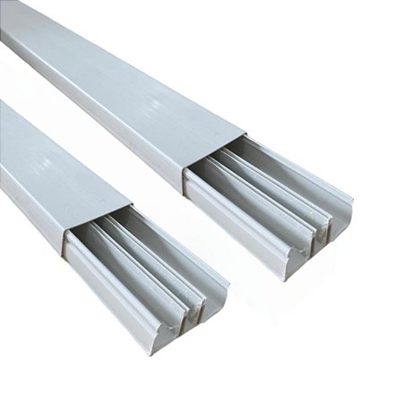 Kit 2 Canaleta 3 Divisórias 50x20 Cabos Dupla Face Branco 2m