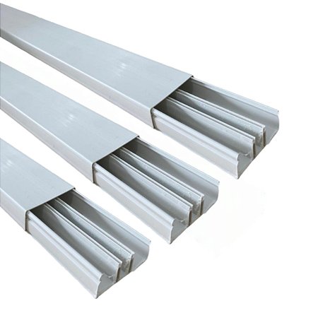 Kit 3 Canaleta 3 Divisórias 50x20 Cabos Dupla Face Branco 2m