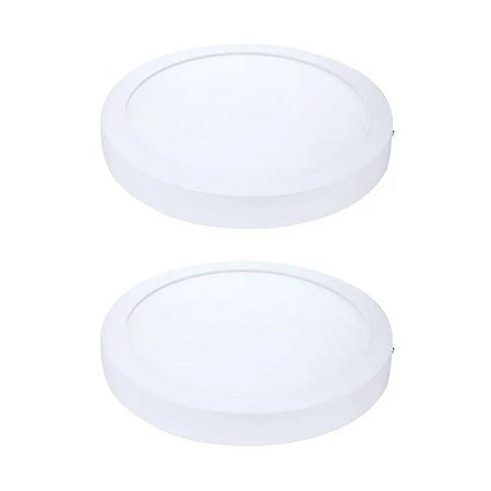 Kit 2 Painel Plafon LED Sobrepor Red Branca 6500K 24W 29cm