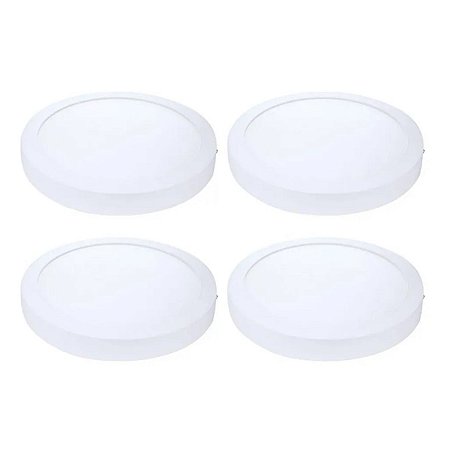 Kit 4 Painel Plafon LED Sobrepor Red Branca 6500K 24W 29cm