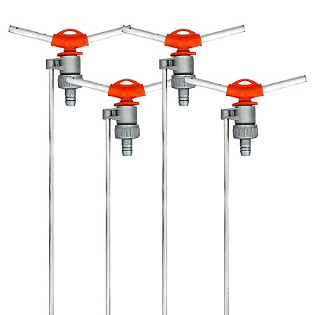 Kit 4 Irrigador Giratório 2 Hastes Alumínio 6 Jatos 3/4''