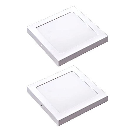 Kit 2 Painel LED Sobrepor Quad Luz Neutra 4000K 12W 17cm