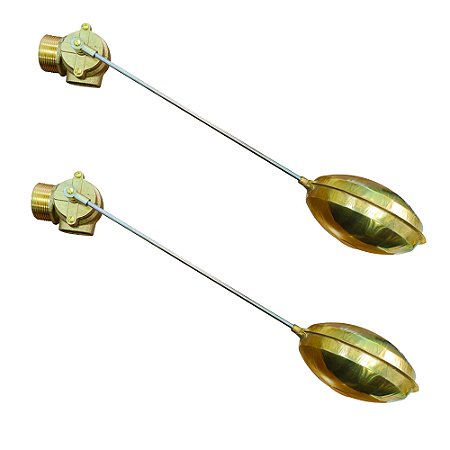 Kit 2 Torneira Boia P/ Água Quente Fria Balão Latão 3/4''