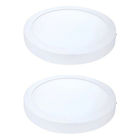Kit 2 Painel LED Sobrepor Red Luz Branca 6500K 18W 22cm