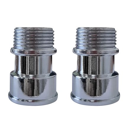 Kit 2 Extensão P/ Torneira Curta 1/2'' 40mm Metal Cromado