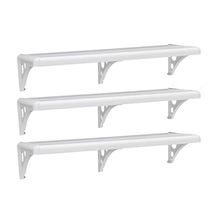 Kit 3 Prateleira PVC  Suporte 100x30cm Branca PM3S/100 Astra