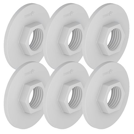 Kit 6 Flange Roscável Com Sextavado Sem Furo PVC 2'' Tigre