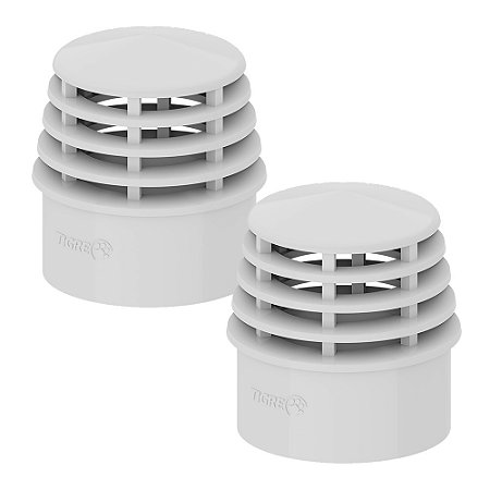 Kit 2 Terminal De Ventilação P/ Esgoto PVC 4'' 100mm Tigre