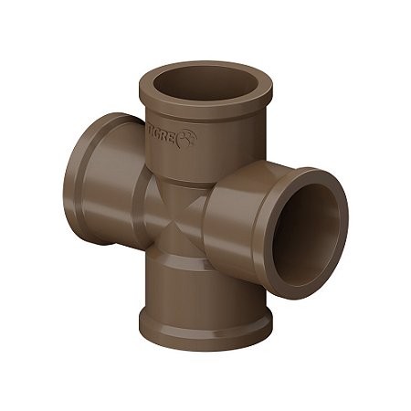 Cruzeta Soldável PVC Marrom 3/4'' 25mm Tigre