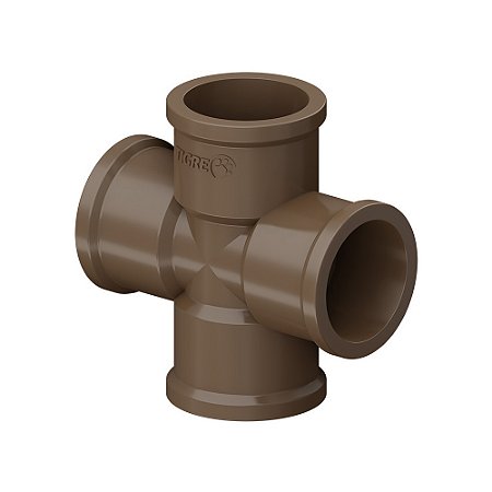 Cruzeta Soldável PVC Marrom 1.1/2'' 50mm Tigre