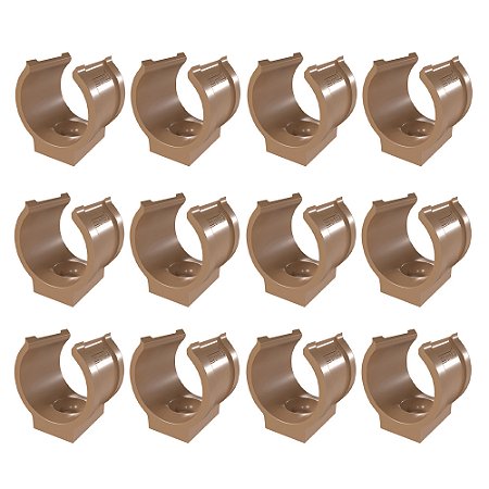 Kit 12 Abraçadeira Impacto Cano Tubo 1'' PVC Marrom Estrela