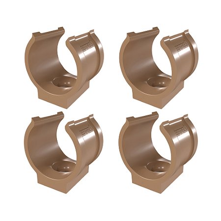 Kit 4 Abraçadeira Impacto Cano Tubo 1'' PVC Marrom Estrela