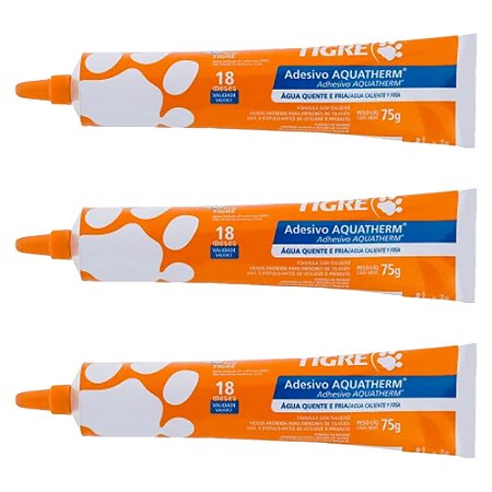 Kit 3 Adesivo Plástico Cola Aquatherm CPVC Bisnaga 75g Tigre