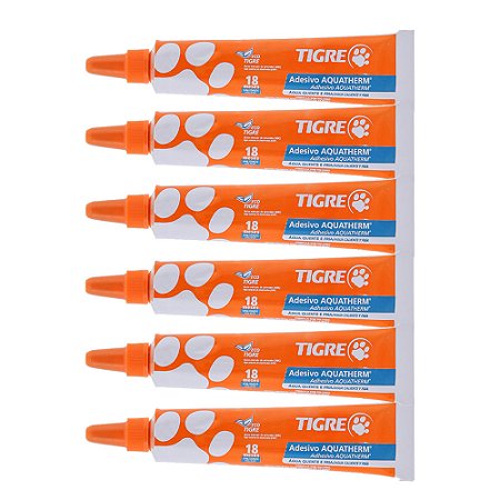 Kit 6 Adesivo Plástico Cola Aquatherm CPVC Bisnaga 17g Tigre