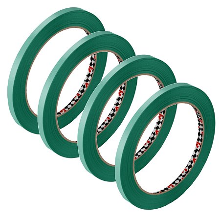 Kit 4 Fita Crepe Filete Automotiva Verde 06mm x 50m Adere
