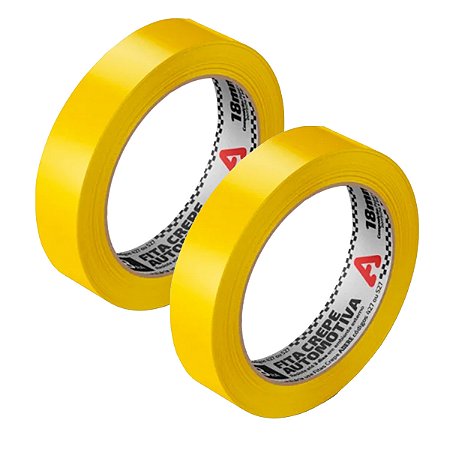 Kit 2 Fita Crepe Pintura Automotiva Amarela 18mm x 40m Adere
