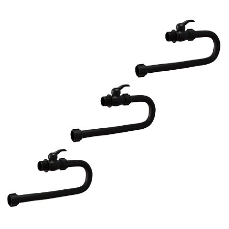 Kit 3 Engate Flexível Registro PVC 1/2''X60cm Preto Estrela