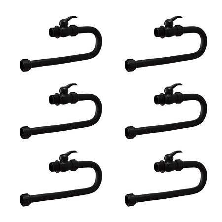Kit 6 Engate Flexível Registro PVC 1/2''X60cm Preto Estrela