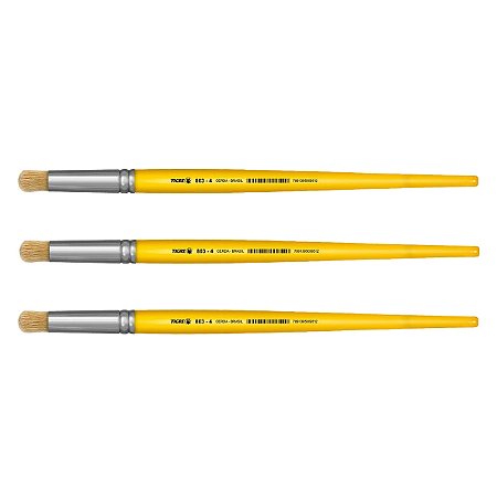 Kit 3 Pincel Redondo Pitua Cerda Natural 803 Nº04 Tigre