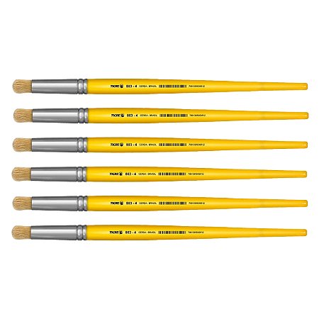 Kit 6 Pincel Redondo Pitua Cerda Natural 803 Nº04 Tigre