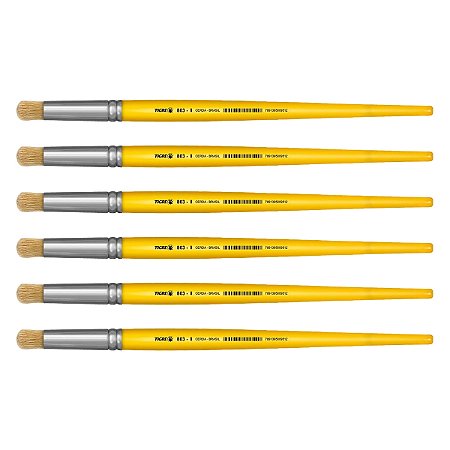 Kit 6 Pincel Redondo Pitua Cerda Natural 803 Nº08 Tigre