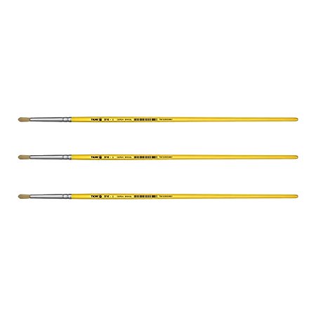 Kit 3 Pincel Redondo Cerda Natural Cabo Longo 816 Nº04 Tigre