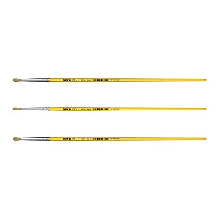 Kit 3 Pincel Redondo Cerda Natural Cabo Longo 816 Nº06 Tigre