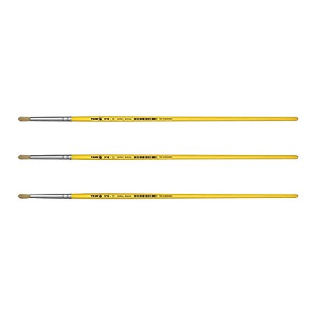 Kit 3 Pincel Redondo Cerda Natural Cabo Longo 816 Nº10 Tigre