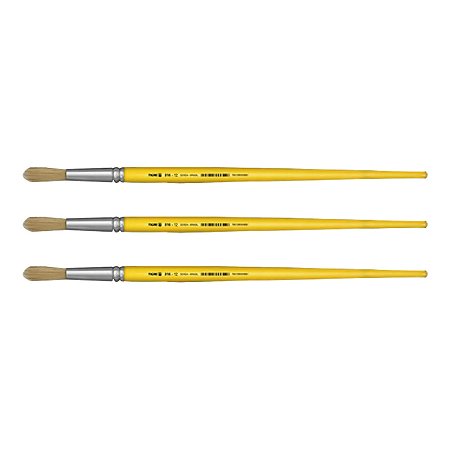 Kit 3 Pincel Redondo Cerda Natural Cabo Longo 816 Nº12 Tigre