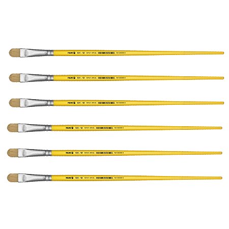 Kit 6 Pincel Chato Lixado Filbert Língua Gato 151 Nº12 Tigre