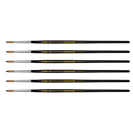 Kit 6 Pincel Redondo Pelo Marta Weasel Curto 308 Nº02 Tigre