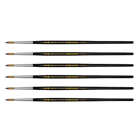 Kit 6 Pincel Redondo Pelo Marta Weasel Curto 308 Nº03 Tigre