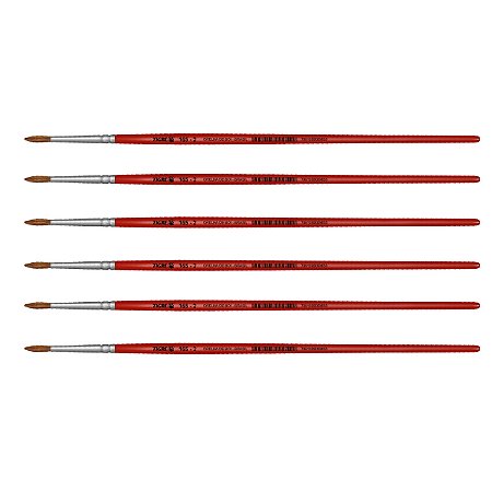 Kit 6 Pincel Redondo Pelo Orelha de Boi Curto 165 Nº02 Tigre