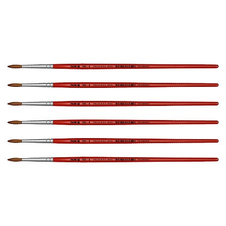 Kit 6 Pincel Redondo Pelo Orelha de Boi Curto 165 Nº06 Tigre