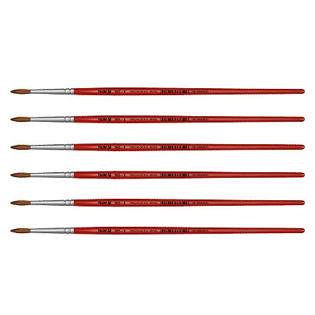 Kit 6 Pincel Redondo Pelo Orelha de Boi Curto 165 Nº08 Tigre