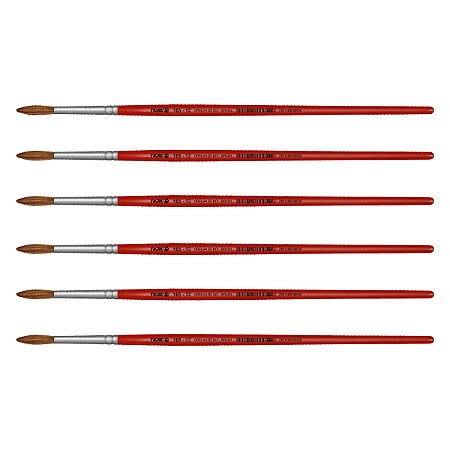 Kit 6 Pincel Redondo Pelo Orelha de Boi Curto 165 Nº12 Tigre