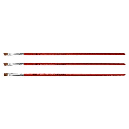 Kit 3 Pincel Chato Reto Pelo Orelha de Boi 181 Nº02 Tigre