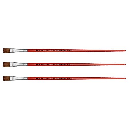 Kit 3 Pincel Chato Reto Pelo Orelha de Boi 181 Nº10 Tigre